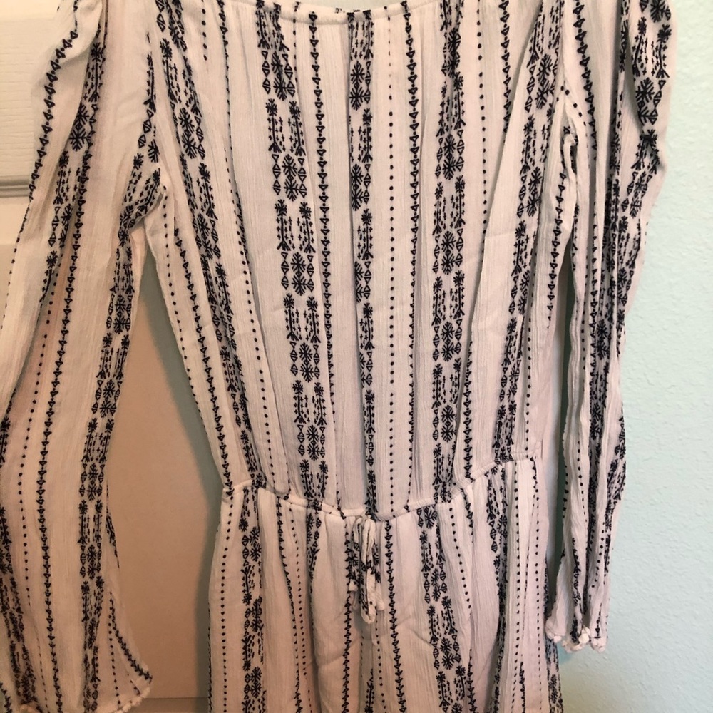 black & white off the shoulder romper